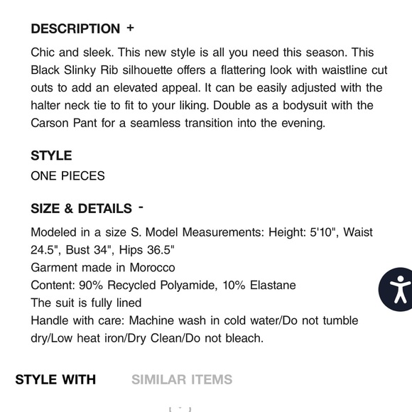 Solid & Striped Ada Slinky Rib Black Cut out one piece bathing suit NWT L - Picture 4 of 5